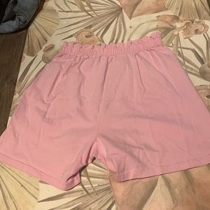 Vintage pink ruffle high waisted shorts